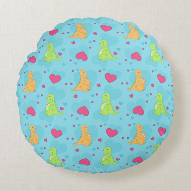 Dinosaur Love Round Cushion (Front)