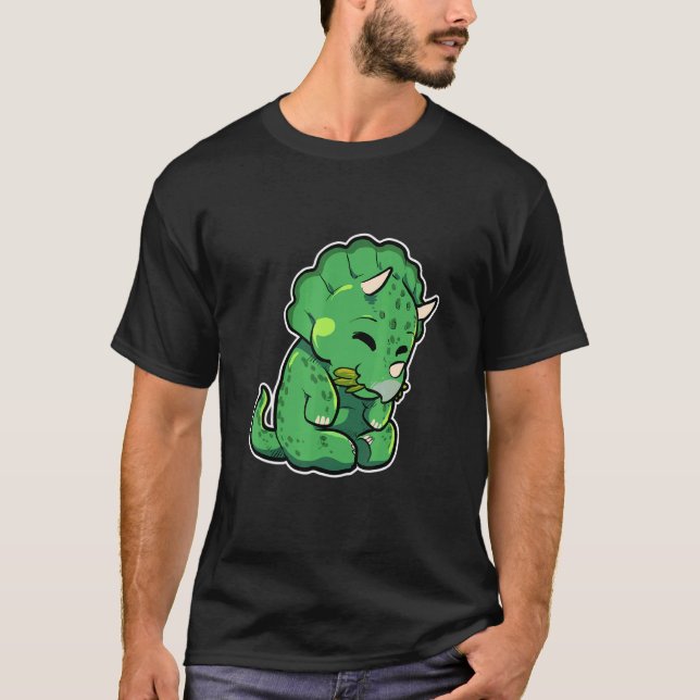Dinosaur Lover Cute Triceratops T-Shirt (Front)