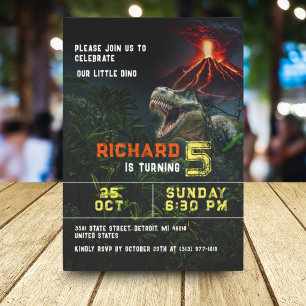 Dinosaur Lover Kids Customizable Birthday Party Invitation
