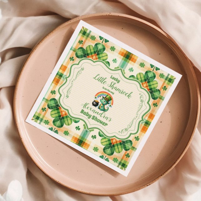 Dinosaur Lucky Little Shamrock Napkin (Creator Uploaded)