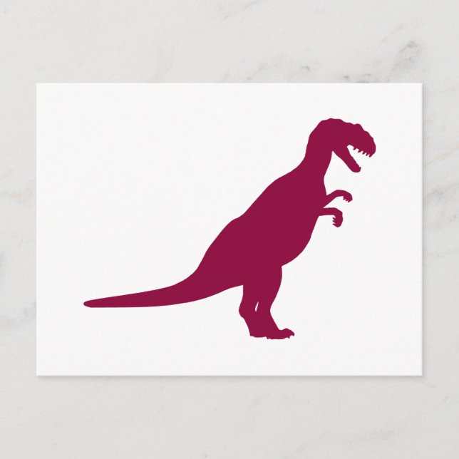Dinosaur Maroon Postcard (Front)