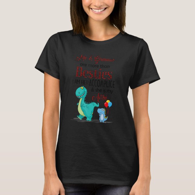 Dinosaur Me And Gammie Are More Than Besties She i T-Shirt (Front)