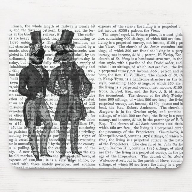 Dinosaur Men Lads Night Out Mouse Pad (Front)