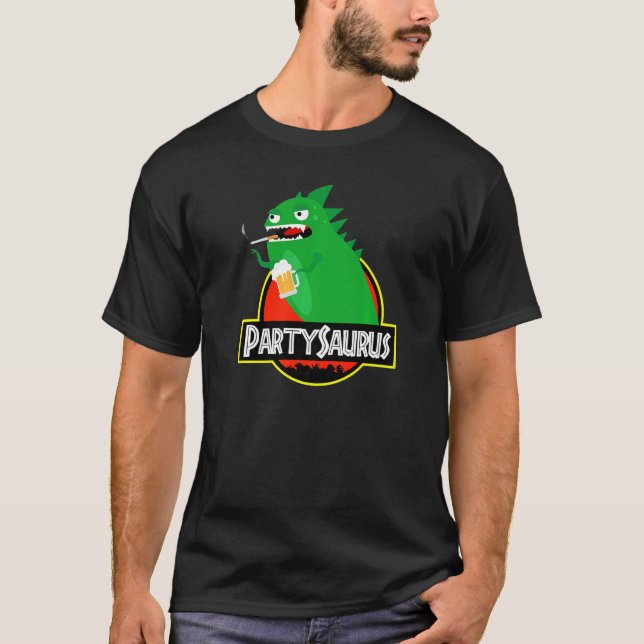 Dinosaur  Mens  Rex Costume  Partysaurus Rex T-Shirt (Front)