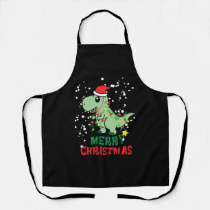 Dinosaur Merry Christmas   Apron