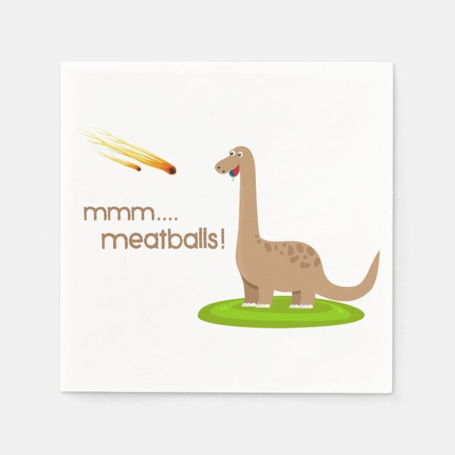 Dinosaur Meteor Meatballs Napkin (Front)