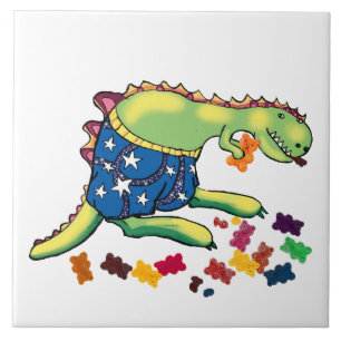 dinosaur midnight snack tile