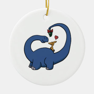 Dinosaur Mistletoe Ceramic Tree Decoration