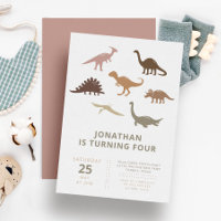 Dinosaur Modern Minimalist Kids Birthday Party
