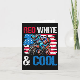 Dinosaur Monster Truck Dino 4th Of July Boys Ameri Card