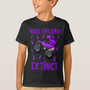 Dinosaur Monster Truck Make Epilepsy Extinct Aware T-Shirt