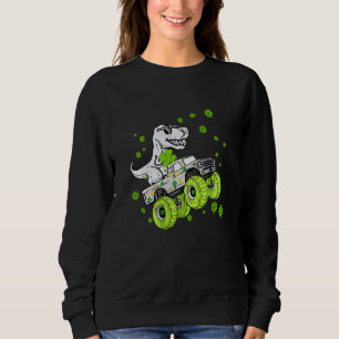 Dinosaur Monster Truck St Patrick's Day Boys Men Sweatshirt