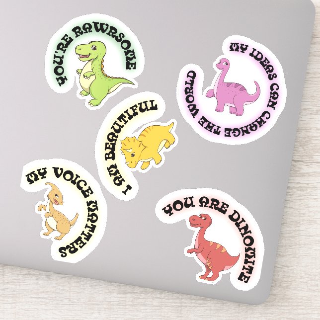 Dinosaur Motivational Sticker Pack for Kids (Detail)