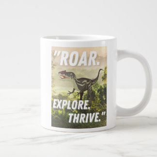 dinosaur mug, jumbo coffee cup, prehistoric large coffee mug
