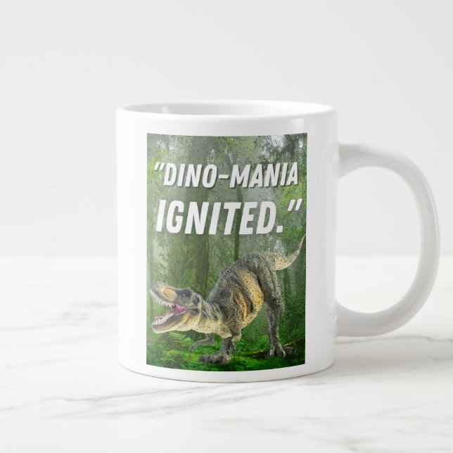 dinosaur mug, jumbo coffee cup, prehistoric  large coffee mug (Right)