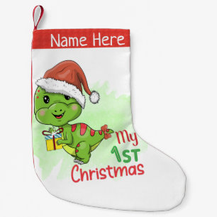 dinosaur my 1st christmas small christmas stocking
