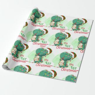 Dinosaur, My First Christmas  Wrapping Paper