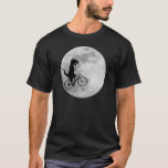 Dinosaur on a Bike In Sky With Moon T-shirt<br><div class="desc">Dinosaur on a Bike In Sky With Moon T-shirt It's finally here... the thing you've been waiting for all your life. You never thought you'd live to see the day when a Tyrannosaurus Rex would take to the sky on a bicycle, in front of a massively full moon no less,...</div>