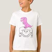 "Dinosaur on My Head!" Girl's Apparel (Pink Dino)