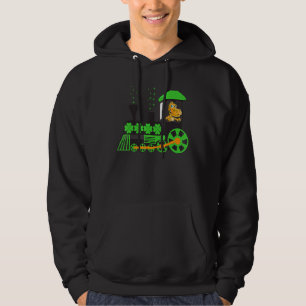 Dinosaur On Train St Patrick S Day Train Irish Sha Hoodie