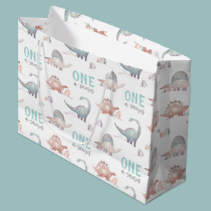 Dinosaur One-A-Saurus 1st Birthday Large Gift Bag