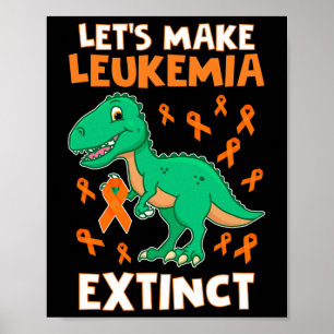 Dinosaur Orange Ribbon Haematologist Reptile Fossi Poster
