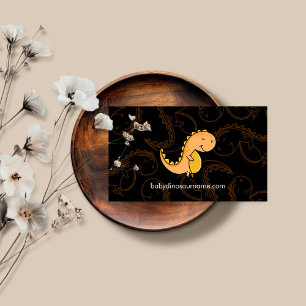 Dinosaur Orange yellow Cute Baby Business Card