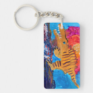 Dinosaur Painting Key Ring