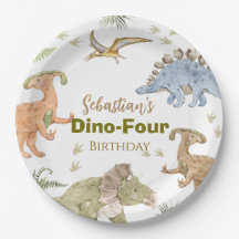 Dinosaur Paper Plates Birthday Boy Party