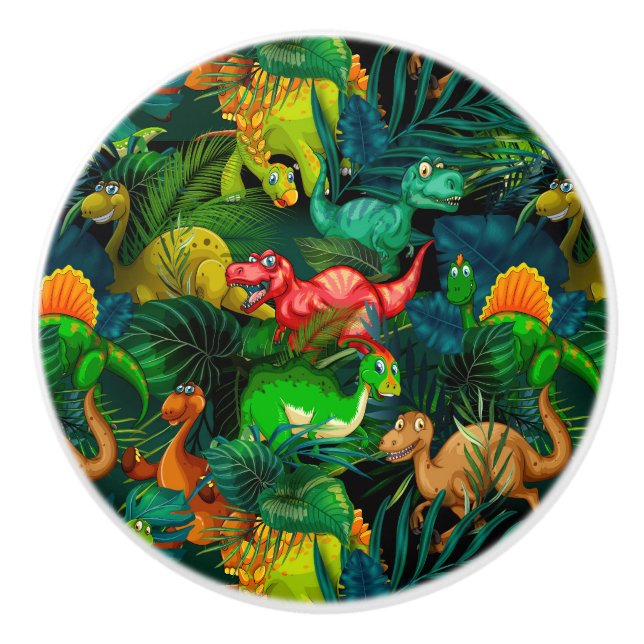 Dinosaur Park Ceramic Knob (Front)