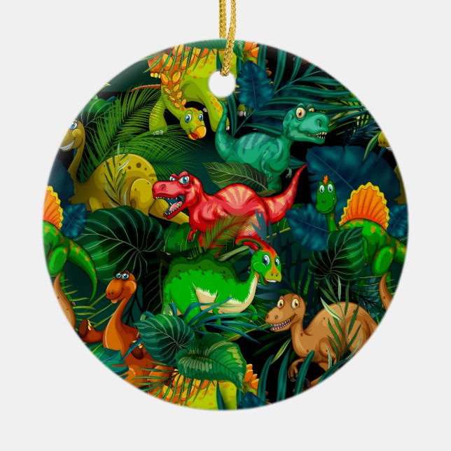 Dinosaur Park Ceramic Tree Decoration (Front)