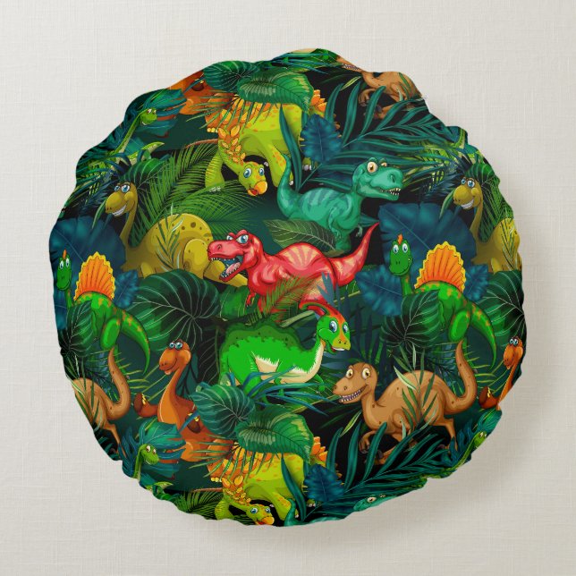 Dinosaur Park Round Cushion (Back)