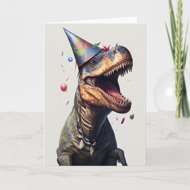 Dinosaur Party Birthday Card (Front)