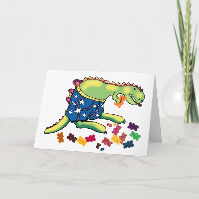 Dinosaur party birthday card or invitation (Front)