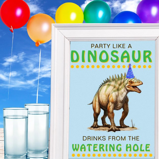 Dinosaur Party Decor Sign: Drinks...Watering Hole (Dinosaur Party Decor Sign: Drinks...Watering Hole)