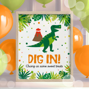 Dinosaur Party Food Sweets Sign