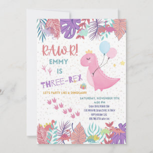 Dinosaur party invitations 