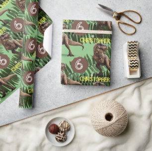 Dinosaur Party Kids Birthday Trex Wrapping Paper