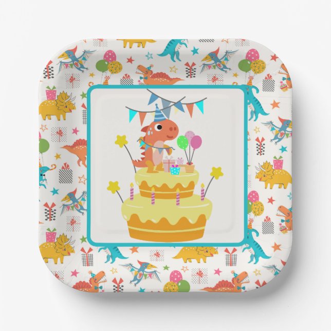 Dinosaur Party  Paper Plate (Front)