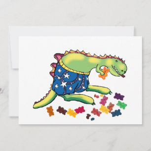 dinosaur party thankyou invitation