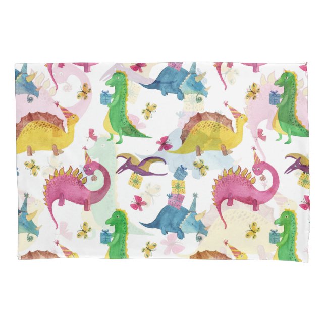 Dinosaur party: watercolor pattern. pillowcase (Front)
