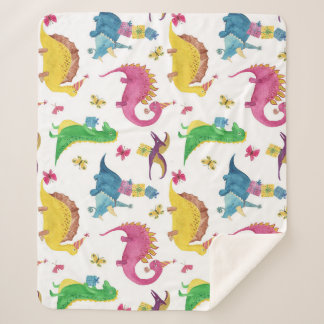 Dinosaur party: watercolor pattern. sherpa blanket