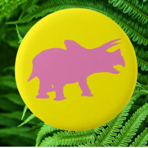 Dinosaur Party Yellow 6 Cm Round Badge