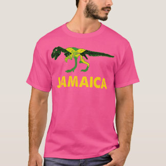 Dinosaur Patriotic Jamaica Vintage Jamaican Flag K T-Shirt
