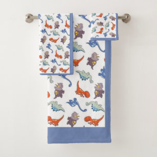 Dinosaur Pattern Bathroom Towel Set