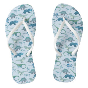 Dinosaur Pattern Blue Jandals