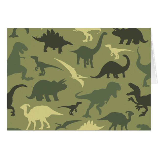 Dinosaur Pattern, Dinosaur Silhouette, Green Dino (Front Horizontal)