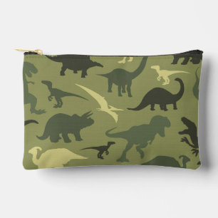 Dinosaur Pattern, Dinosaur Silhouette, Green Dino Accessory Pouch