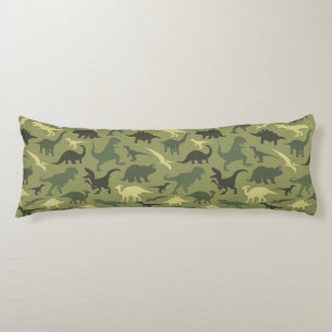 Dinosaur Pattern, Dinosaur Silhouette, Green Dino Body Cushion