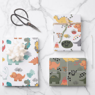 Dinosaur pattern kids  wrapping paper sheet